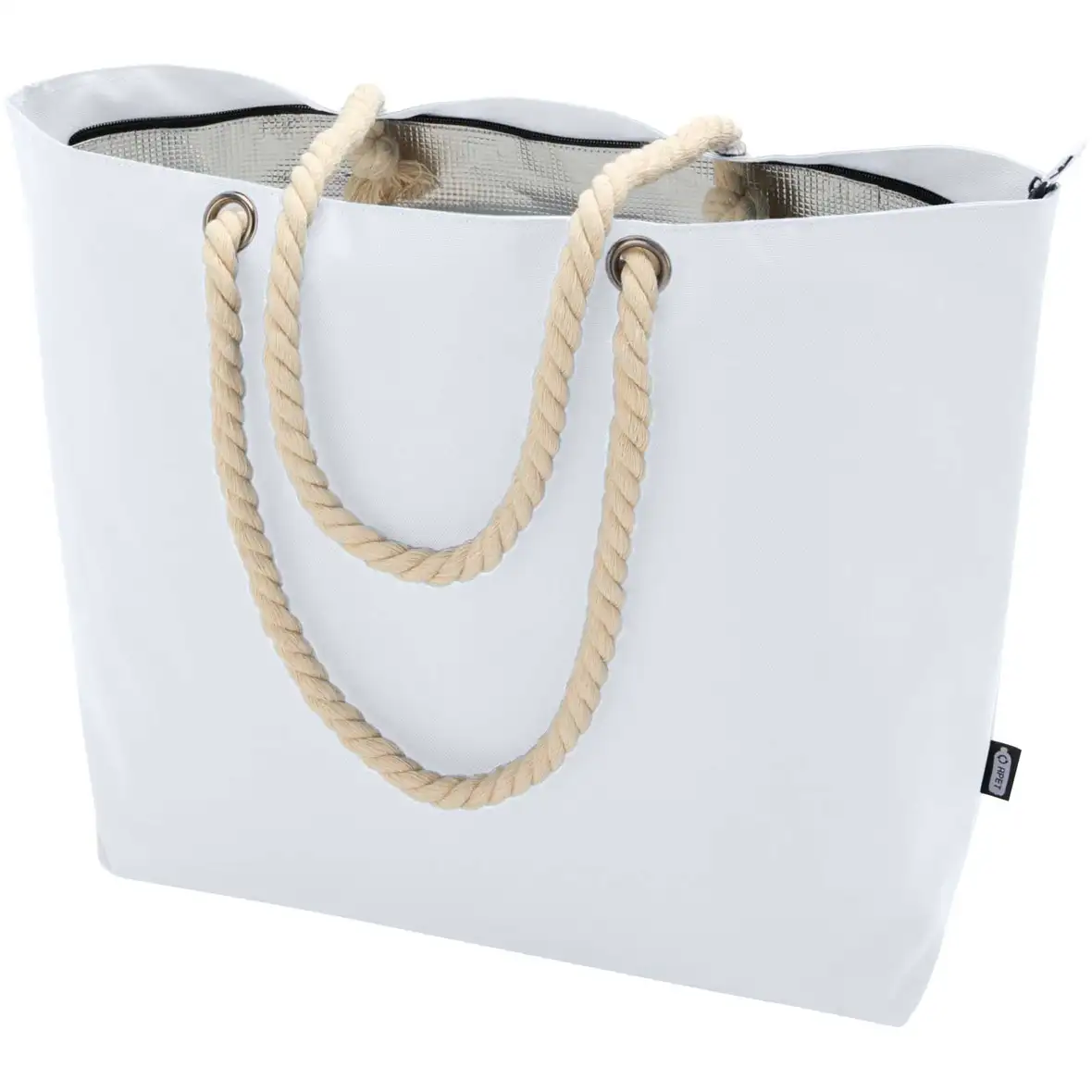 Strandkühltasche mit Kordelgriffen aus recyceltem GRS-Material, 23L – Ansicht 4