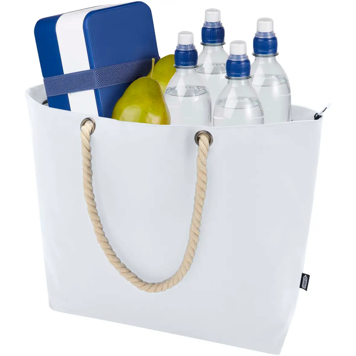 Strandkühltasche mit Kordelgriffen aus recyceltem GRS-Material, 23L – Ansicht 5