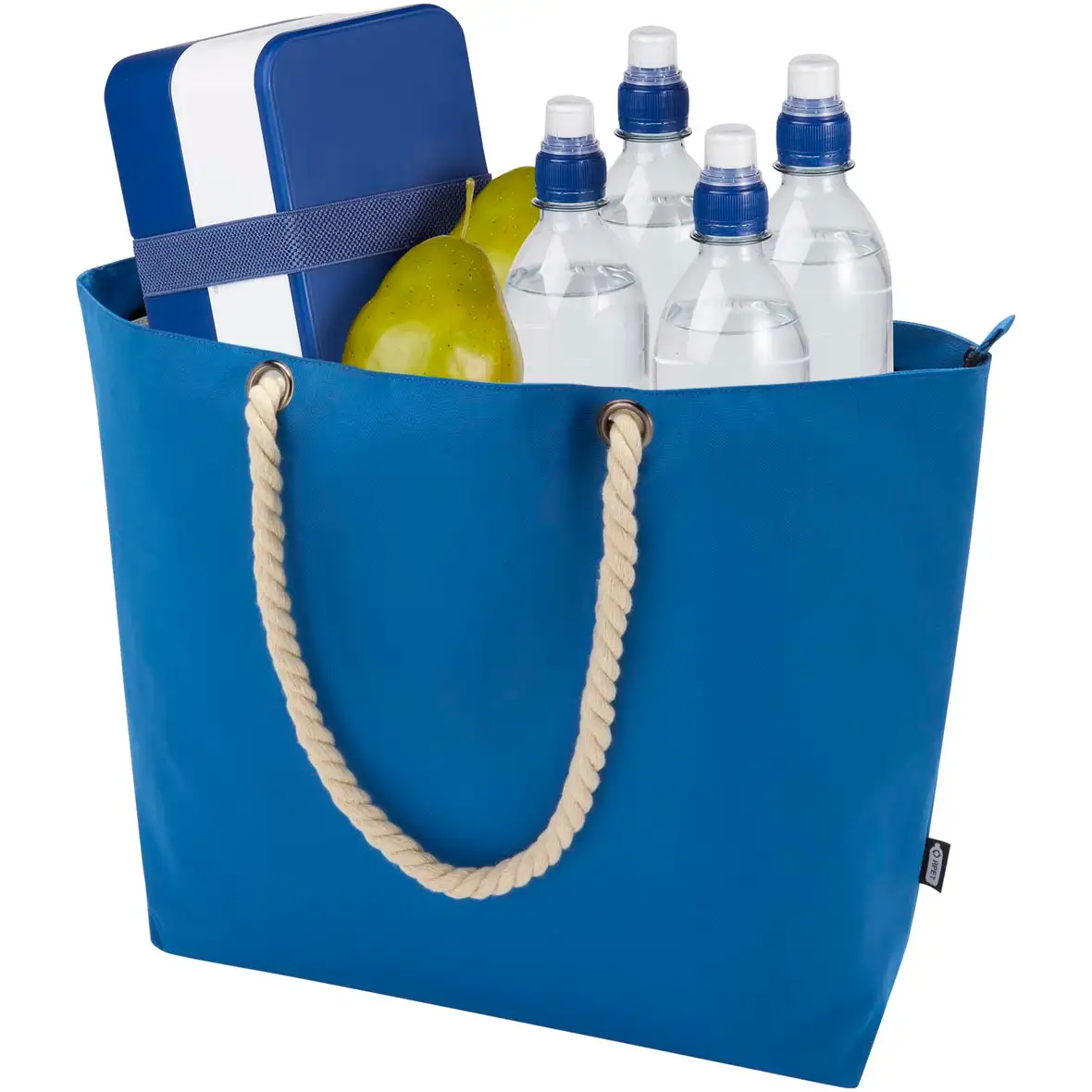 Strandkühltasche mit Kordelgriffen aus recyceltem GRS-Material, 23L – Ansicht 11