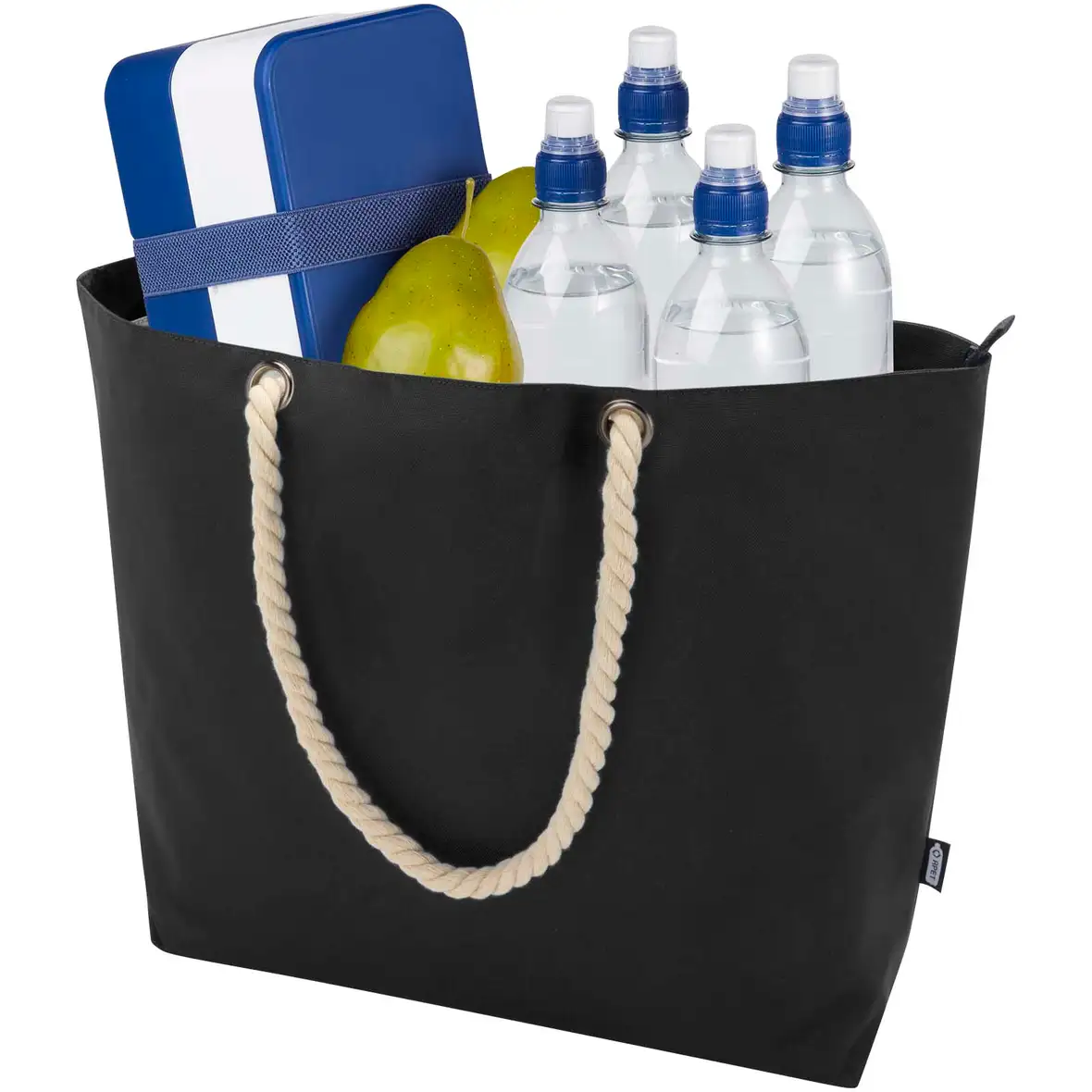 Strandkühltasche mit Kordelgriffen aus recyceltem GRS-Material, 23L – Ansicht 23