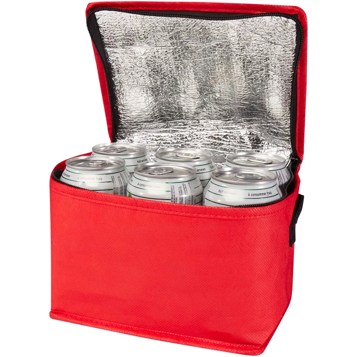 Kühltasche aus recyceltem GRS Non Woven für 6 Dosen 4 L – Ansicht 5