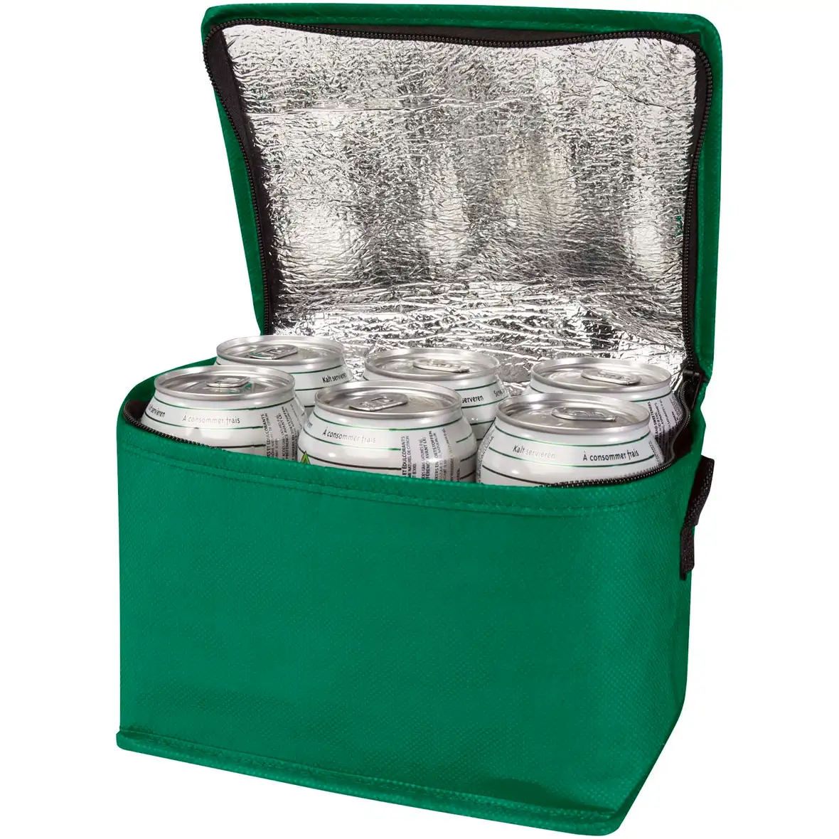 Kühltasche aus recyceltem GRS Non Woven für 6 Dosen 4 L – Ansicht 17