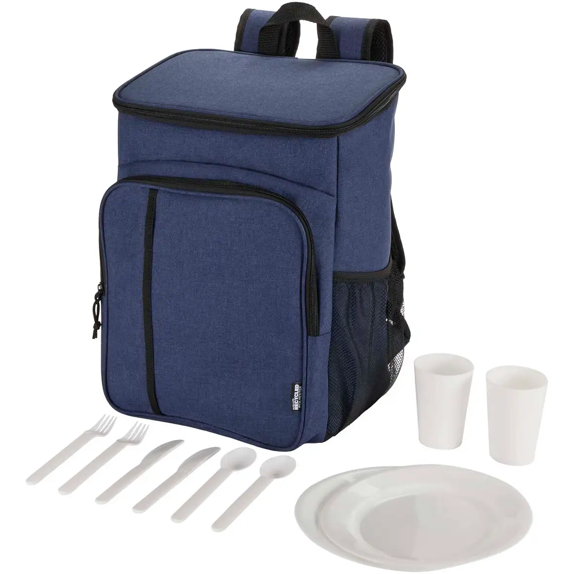 Recycelter Picknickkühlrucksack mit Besteckset 20L – Ansicht 10