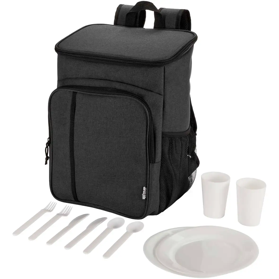 Recycelter Picknickkühlrucksack mit Besteckset 20L – Ansicht 16