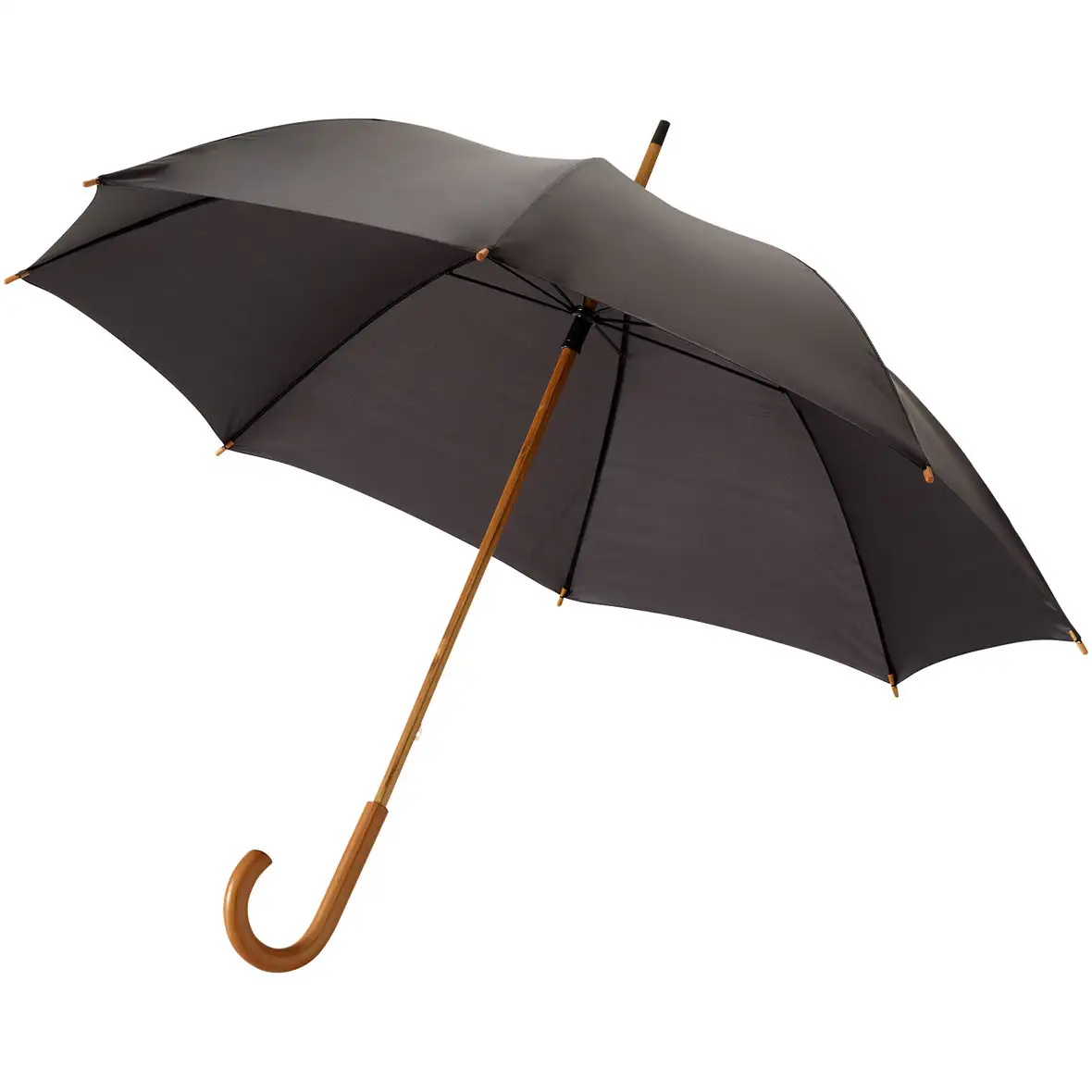 23" Regenschirm mit Holzstange und -griff – Ansicht 3