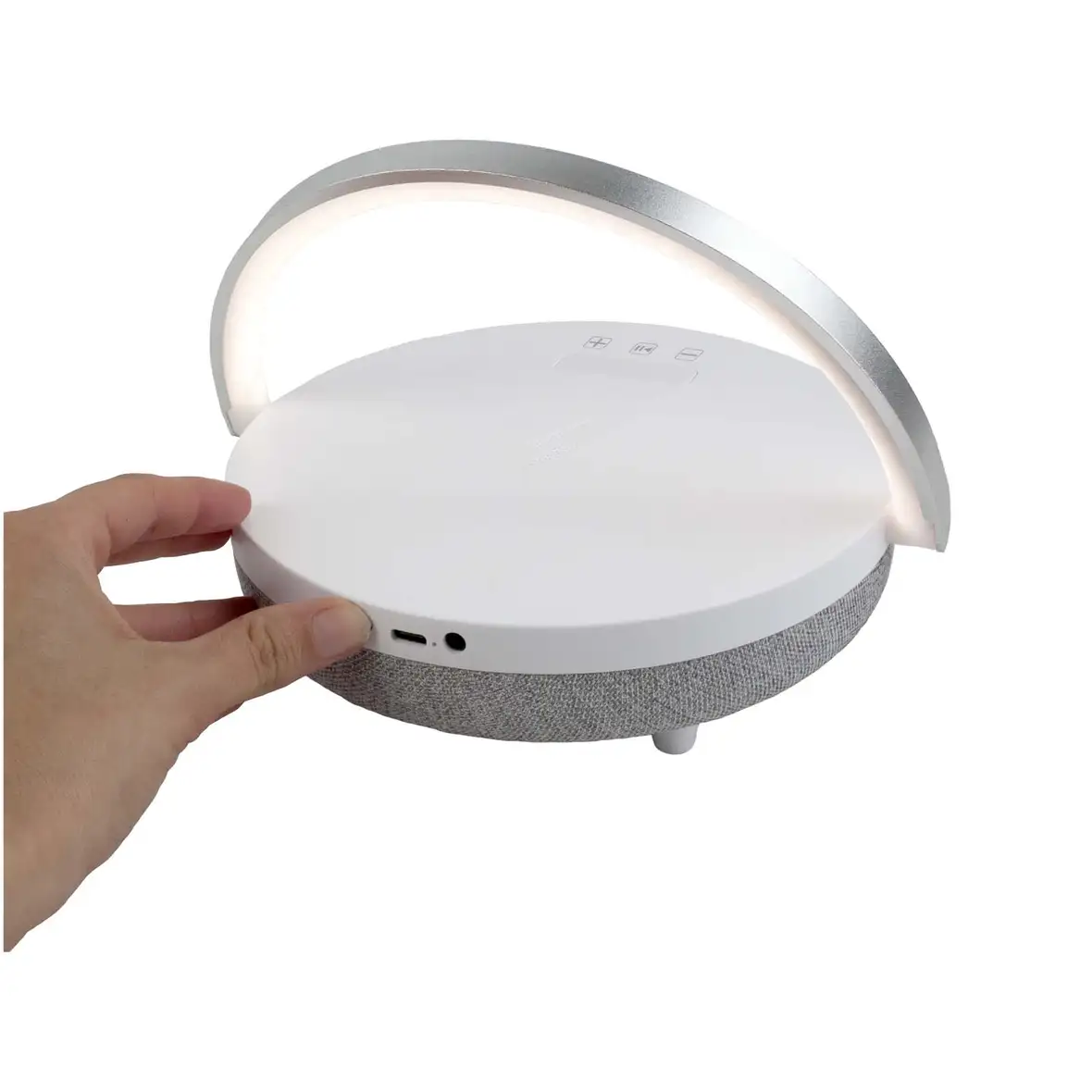 Prixton 10W 4-in-1 Bluetooth®-Lautsprecher mit LED-Licht und kabelloser Ladestation – Ansicht 4