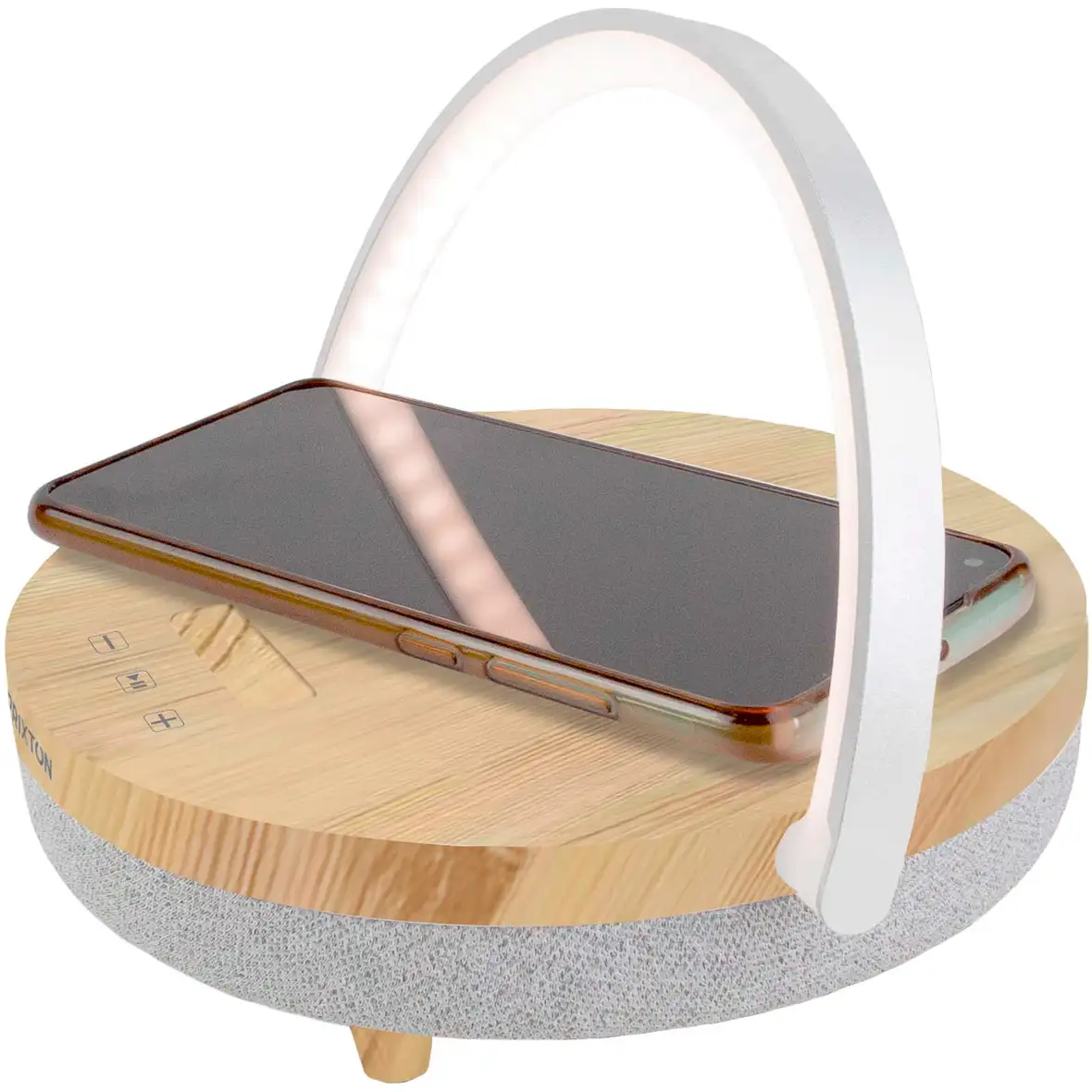 Prixton 10W 4-in-1 Bluetooth®-Lautsprecher mit LED-Licht und kabelloser Ladestation – Ansicht 9