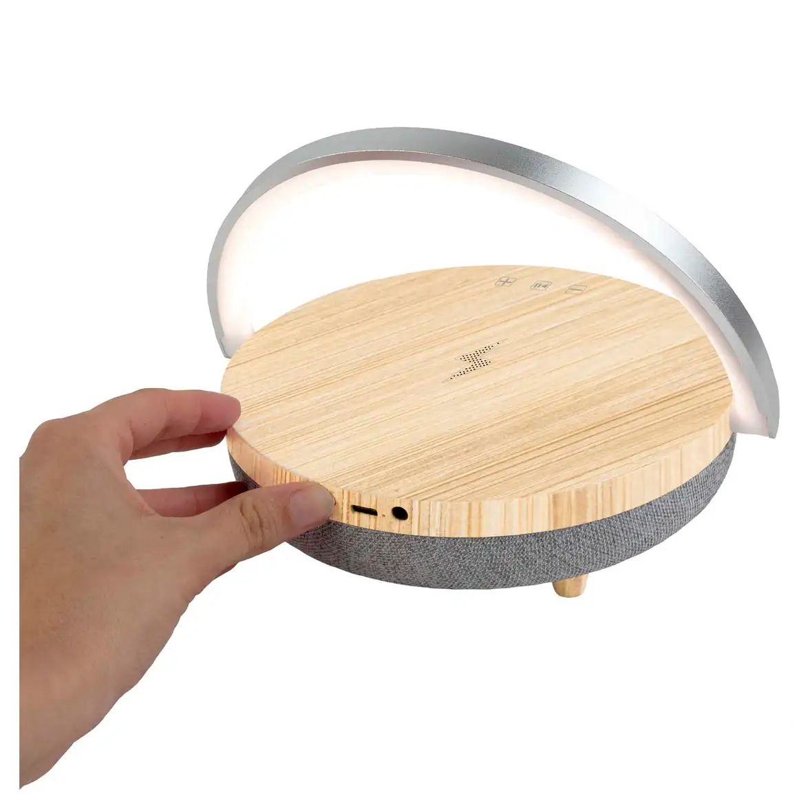 Prixton 10W 4-in-1 Bluetooth®-Lautsprecher mit LED-Licht und kabelloser Ladestation – Ansicht 10