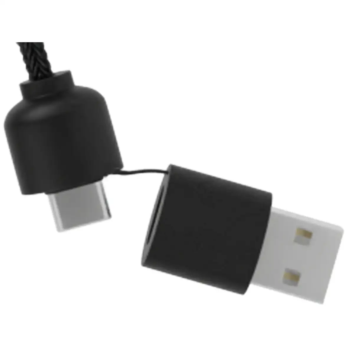 40W 5-in-1 rPET Ladekabel in rundem Bambusgehäuse mit Leuchtlogo – Ansicht 6
