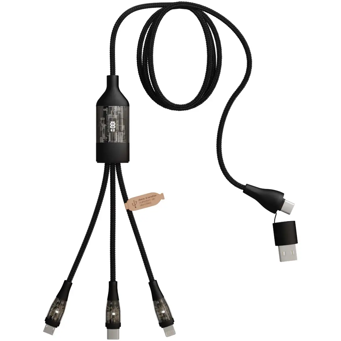 100 W/5 A 5-in-1 Schnellladekabel mit Digitalanzeige – Ansicht 2