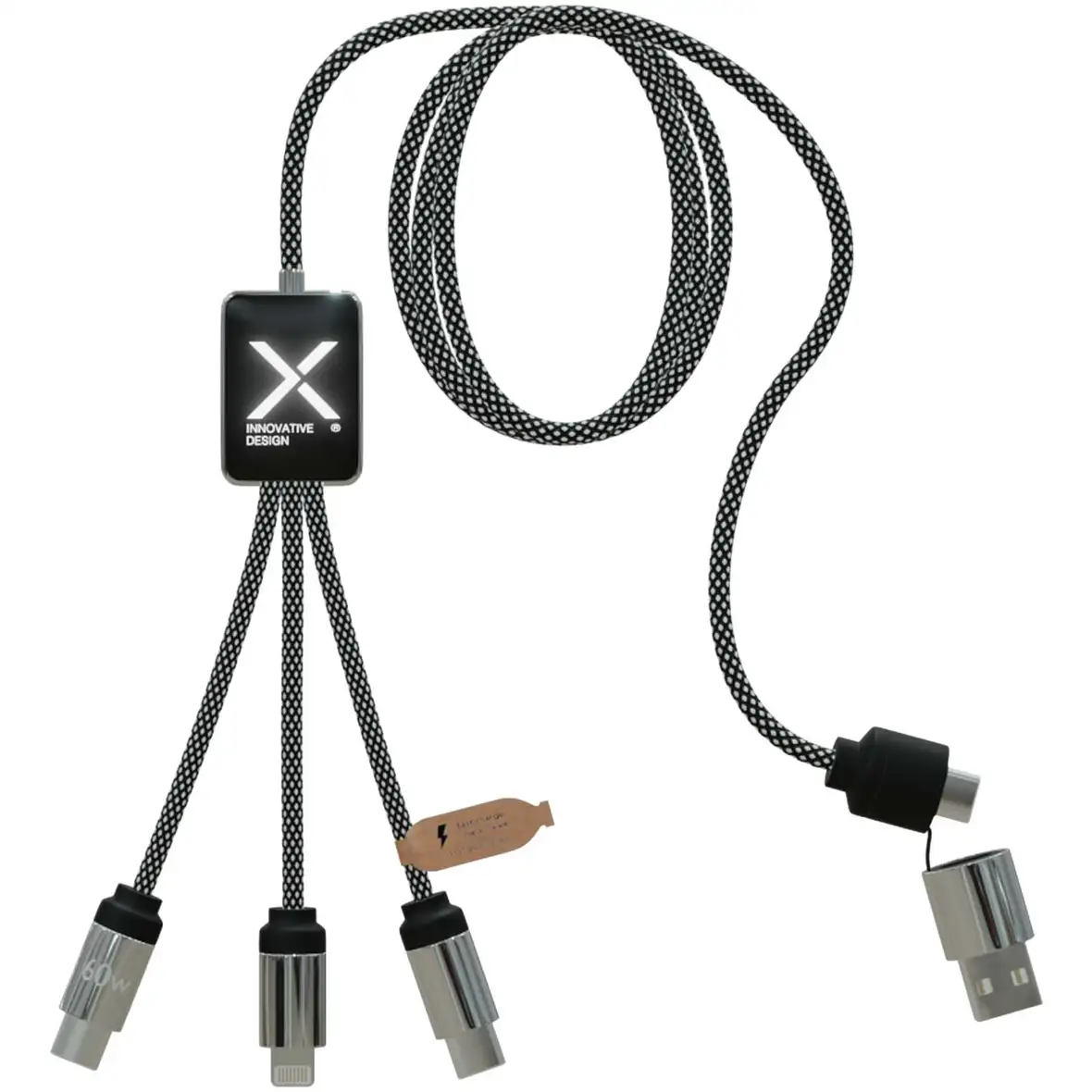 60W Typ C Ladekabel mit doppeltem Leuchtlogo – Ansicht 1