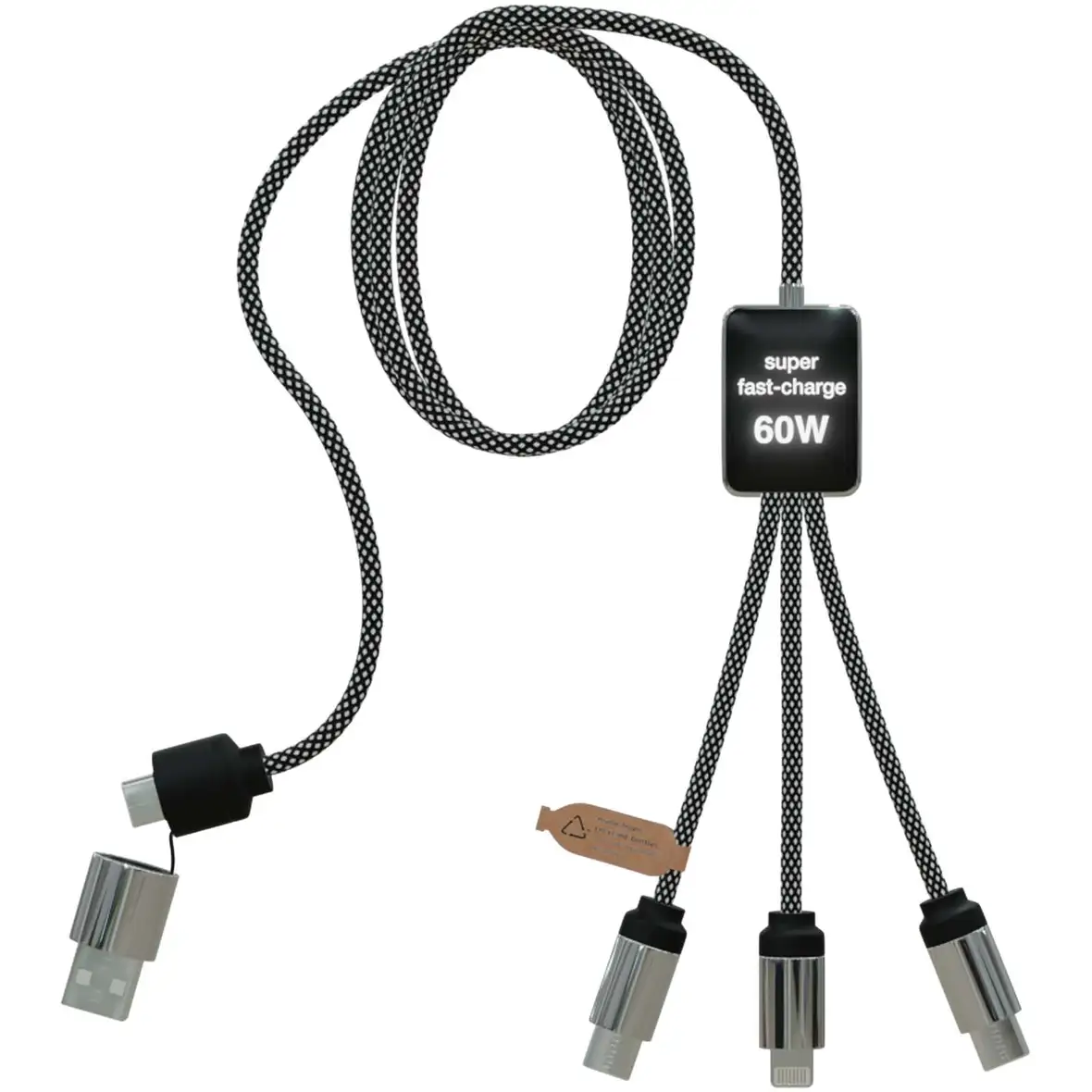 60W Typ C Ladekabel mit doppeltem Leuchtlogo – Ansicht 3