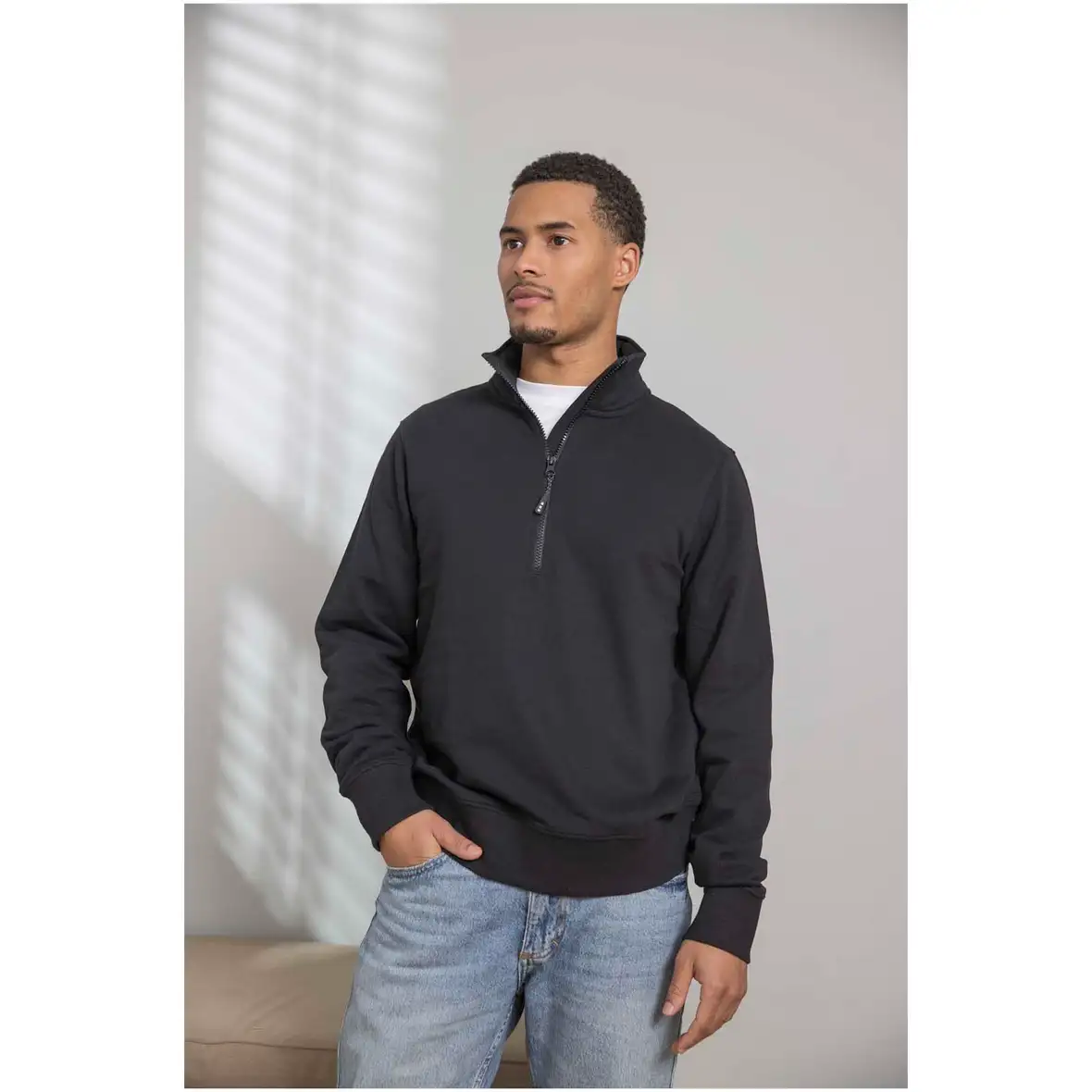 280 g/m² Aware™ Pullover mit Half-Zip Reißverschluss aus recyceltem Material Unisex – Ansicht 10