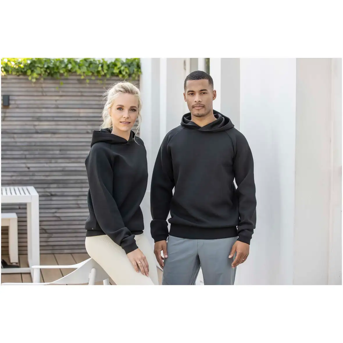 350 g/m² Sport Kapuzenpullover mit Interlock Strick Unisex – Ansicht 4