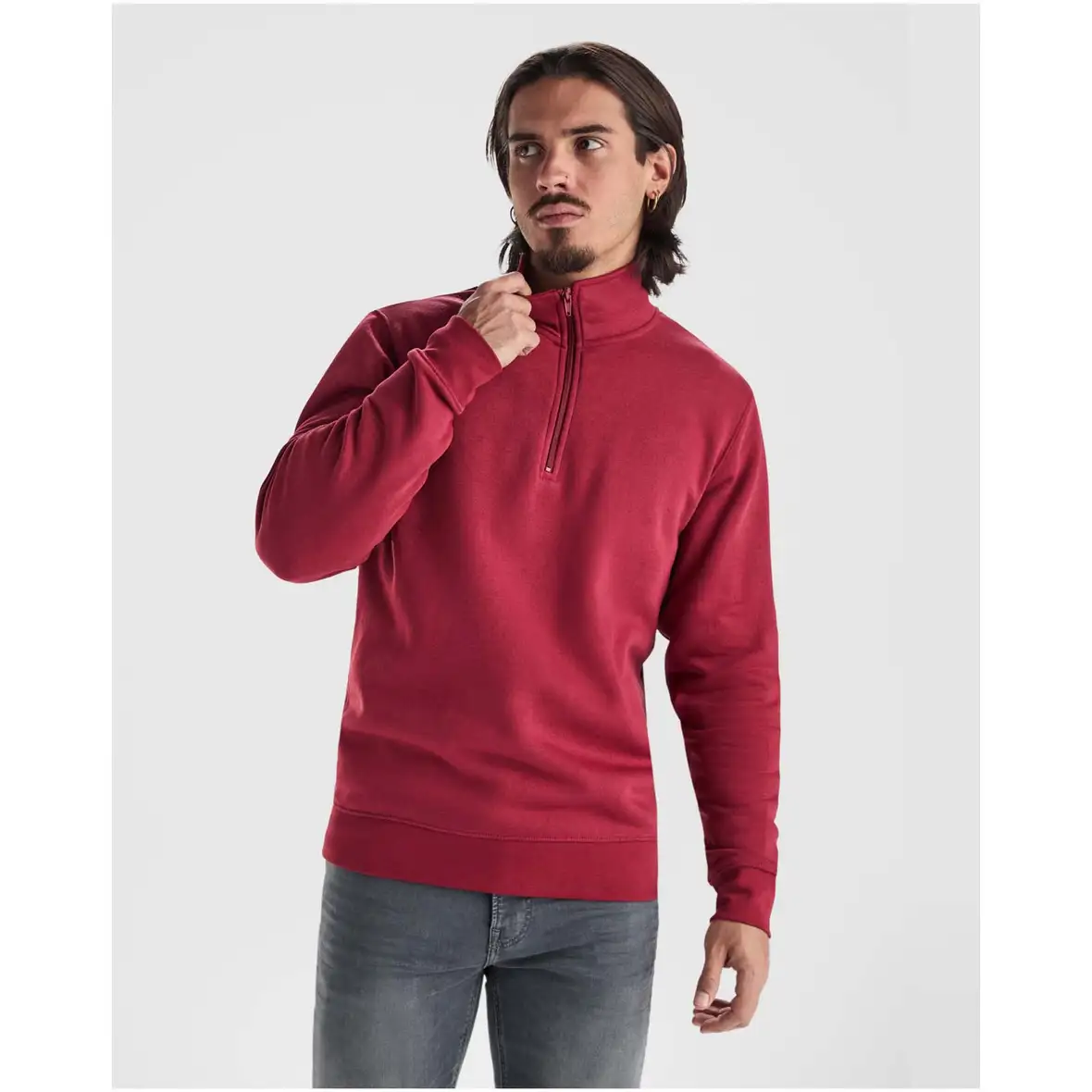 280 g/m² Pullover mit Viertelreißverschluss – Ansicht 10