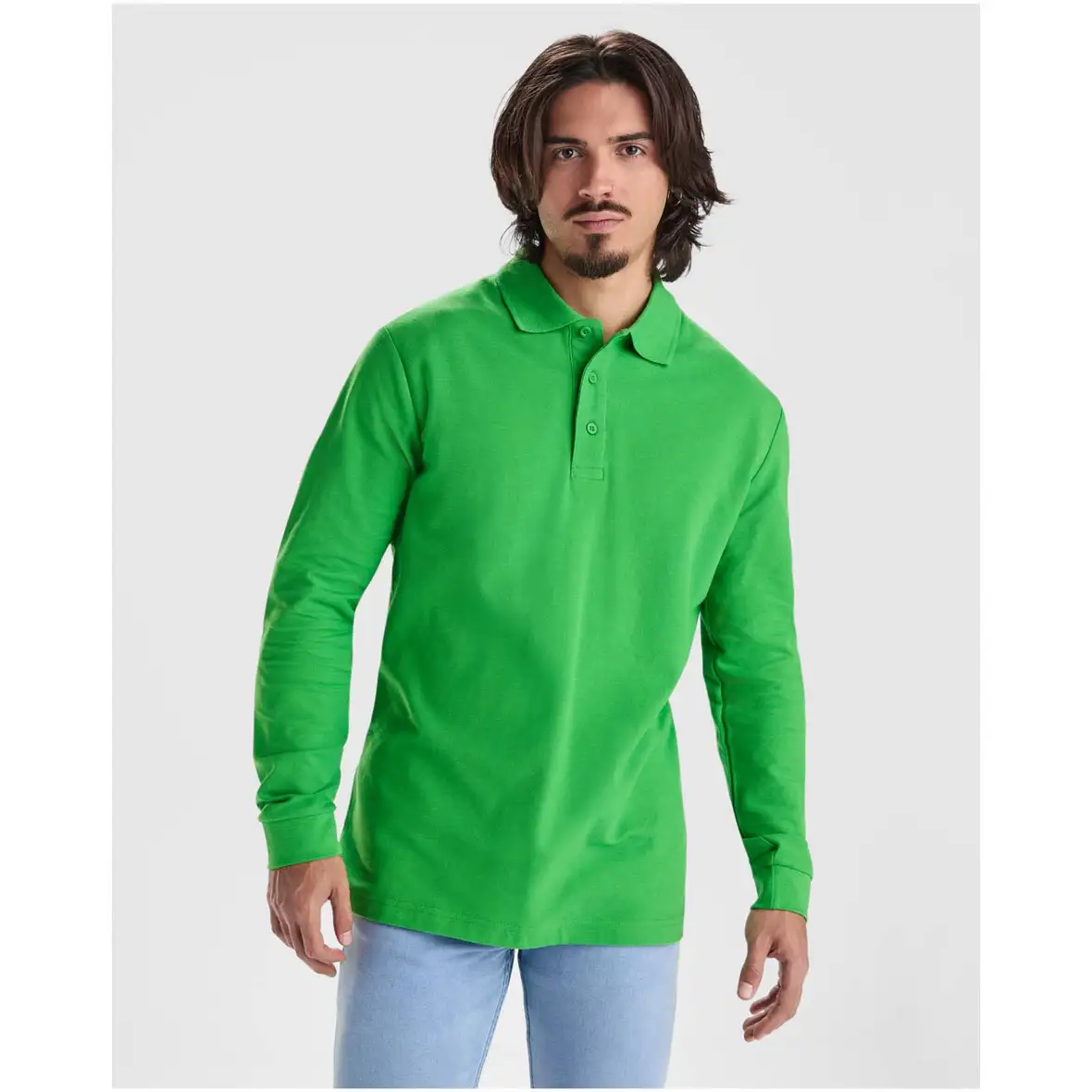 220 g/m² Langarm Poloshirt für Herren – Ansicht 12