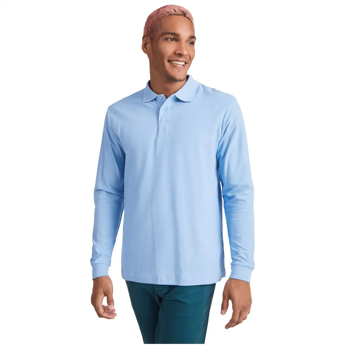 220 g/m² Langarm Poloshirt für Herren – Ansicht 24