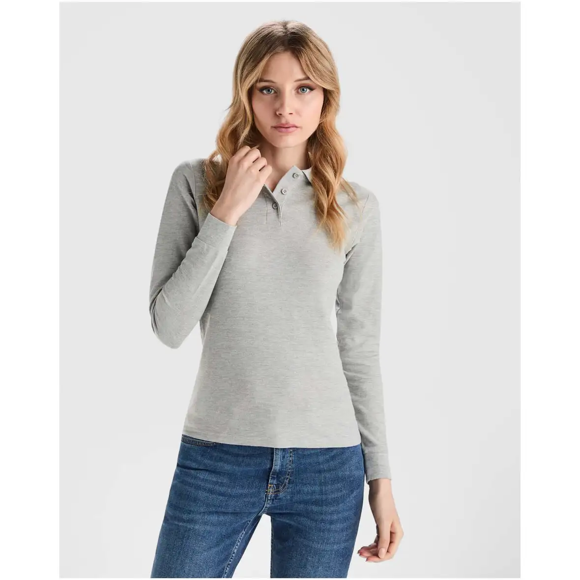 220 g/m² Langarm Poloshirt für Damen – Ansicht 15