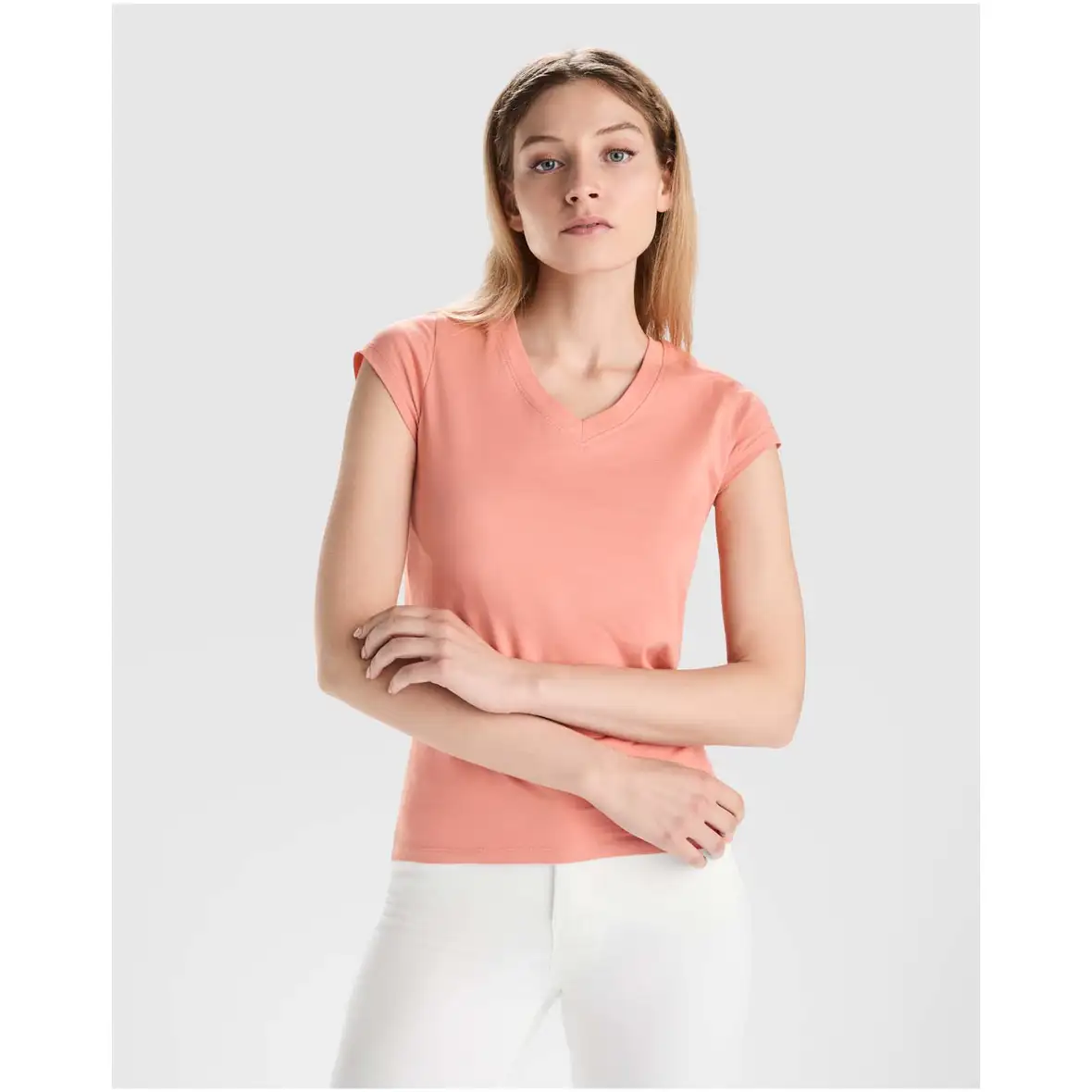 155 g/m² T-Shirt mit V-Ausschnitt für Damen – Ansicht 28