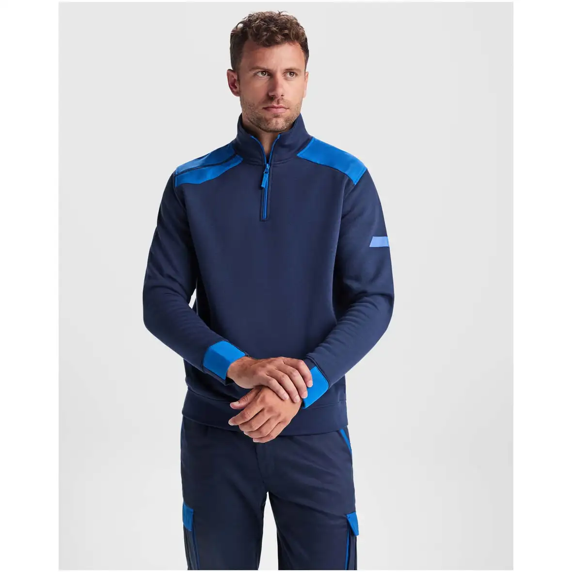 Pullover für Herren mit halbem Reißverschluss, 280 g/m2 – Ansicht 10
