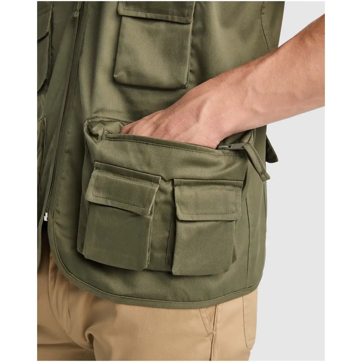 Arbeitsweste mit V-Ausschnitt und mehreren Taschen, 200 g/m2 – Ansicht 19